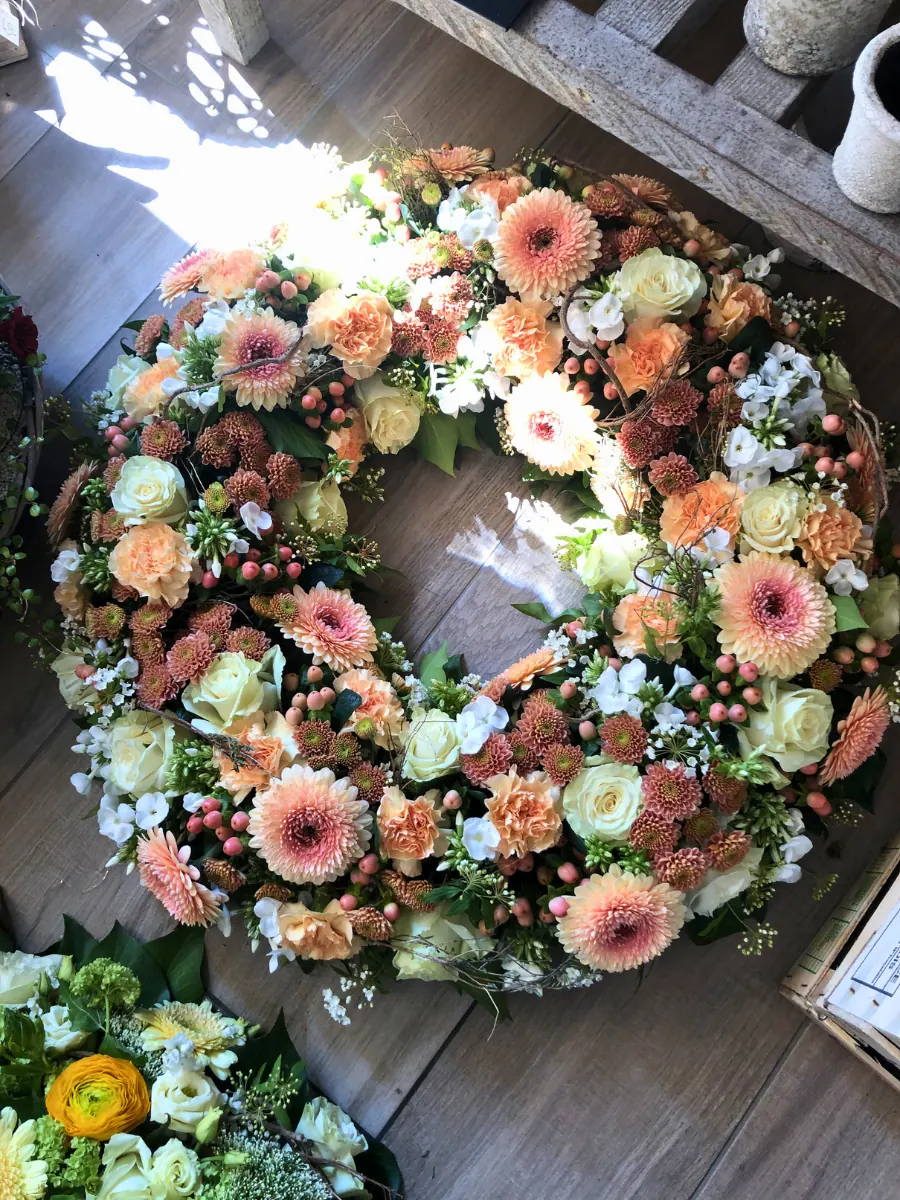 Couronne rose et pêche