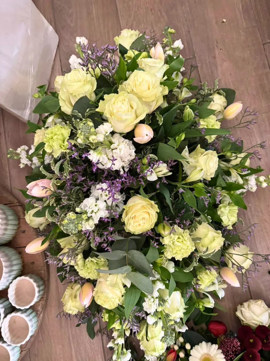 Gerbe roses et tulipes