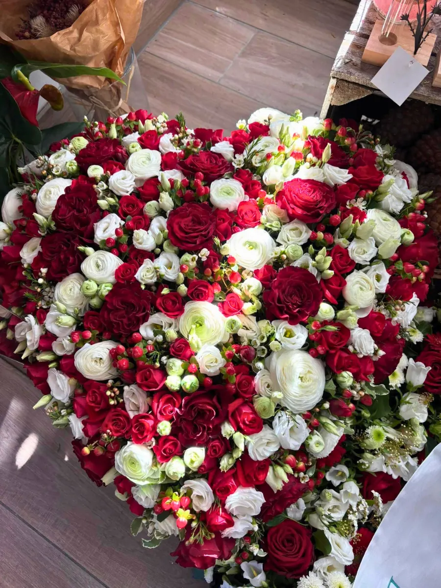 Cœur rouge et blanc